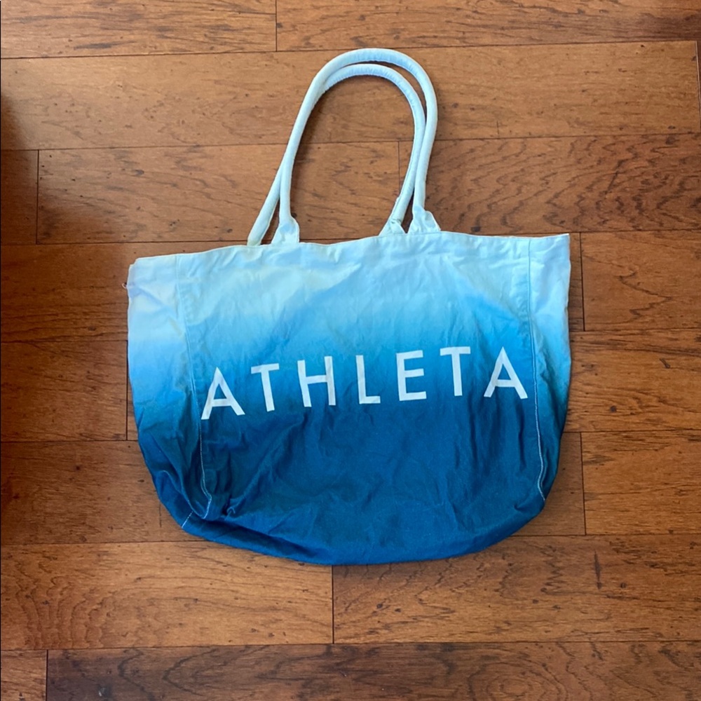 Athleta canvas tote bag teal ombré-OS